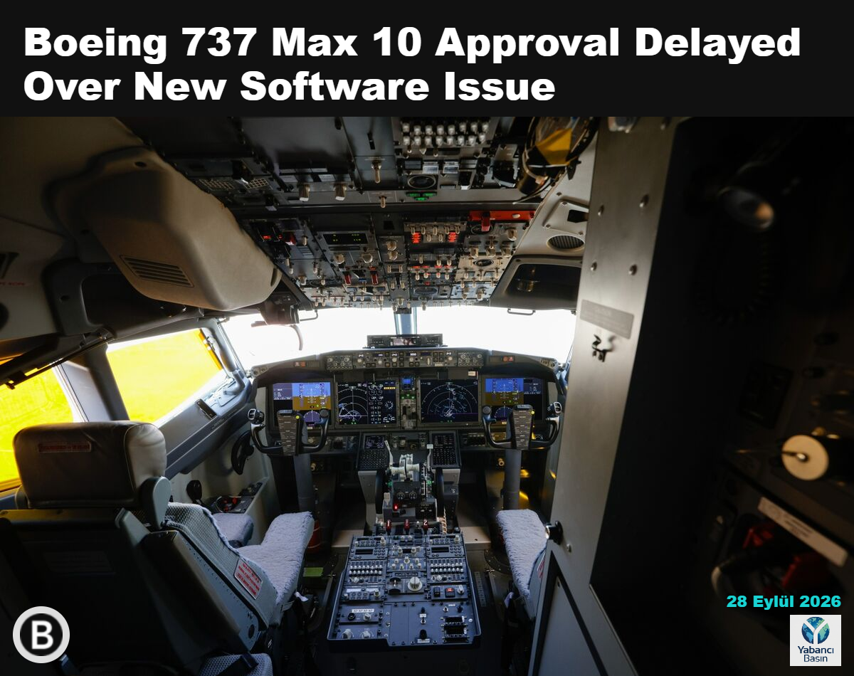 Boeing 737 Max 10 uçağının kokpitindeki gösterge panelleri. Fotoğraf: Jason Alden/Bloomberg