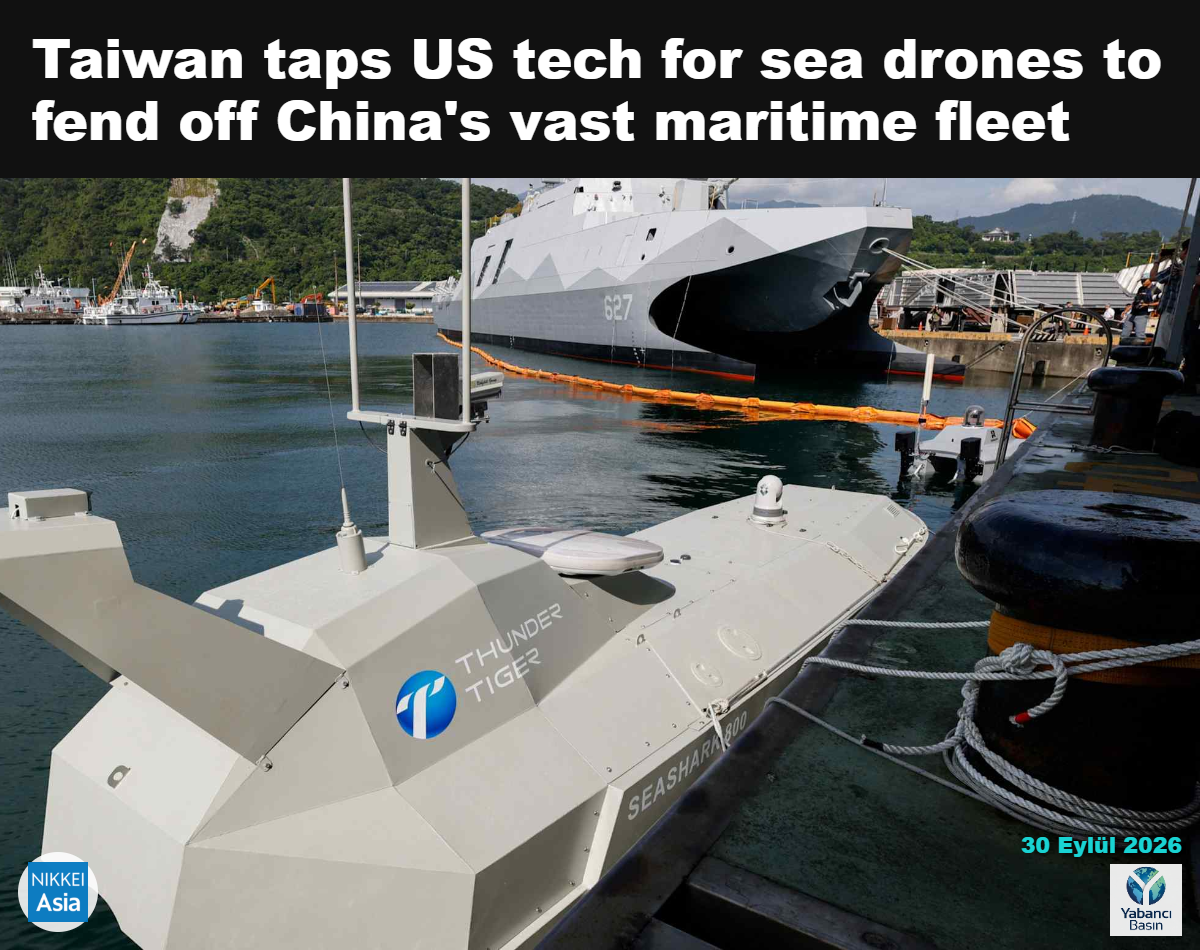 Thunder Tiger tarafından geliştirilen SeaShark 800 deniz dronu, Haziran 2025’te Tayvan’ın Yilan kentindeki bir etkinlikte sergileniyor. © Reuters